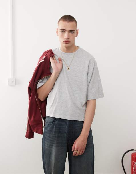 COLLUSION boxy relaxed T-shirt in gray heather - view 1