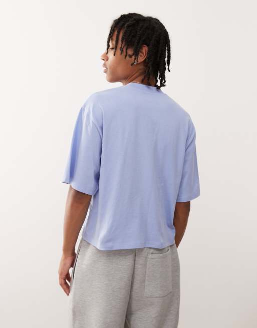 SALSATION　Tshirt with split　S　Light blue COLLUSION boxy relaxed T-shirt in light blue | ASOS