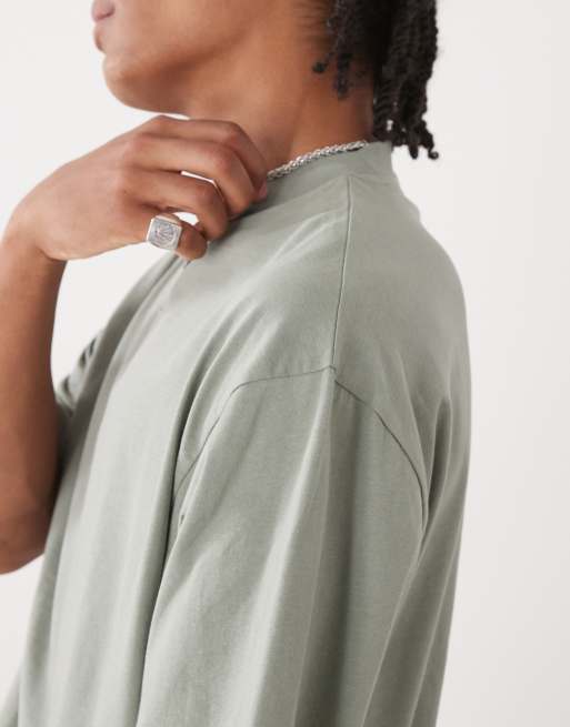 COLLUSION boxy relaxed T-shirt in sage, 3 of 4