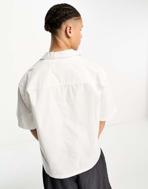 Short Sleeve Boxy Revere Crinkle Shirt