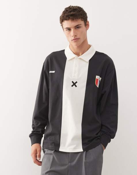 COLLUSION boxy rugby polo T-shirt with print - view 1