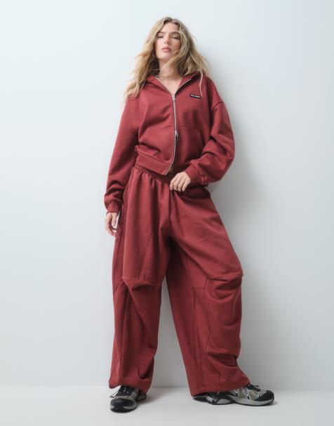 COLLUSION boxy set in burgundy - view 1