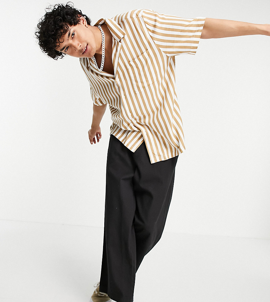 COLLUSION boxy short sleeve shirt in stripe-Multi