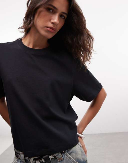 COLLUSION boxy short sleeve t-shirt in black, 2 of 4
