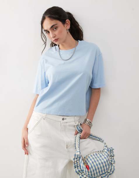 COLLUSION boxy short sleeve t-shirt in blue - view 1