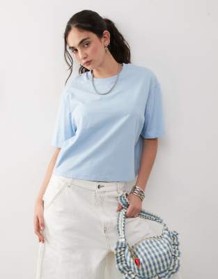 collusion boxy short sleeve t-shirt in blue