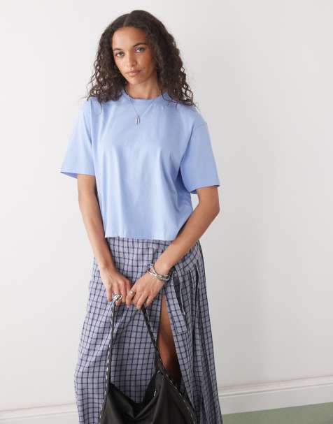 COLLUSION boxy short sleeve t-shirt in blue - view 1