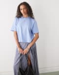 [Collusion] COLLUSION boxy short sleeve t-shirt in blue XS Ice blue