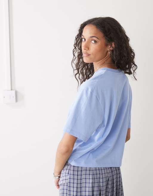 COLLUSION boxy short sleeve T-shirt in blue