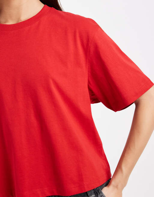 COLLUSION boxy short sleeve t-shirt in cherry, 4 of 4