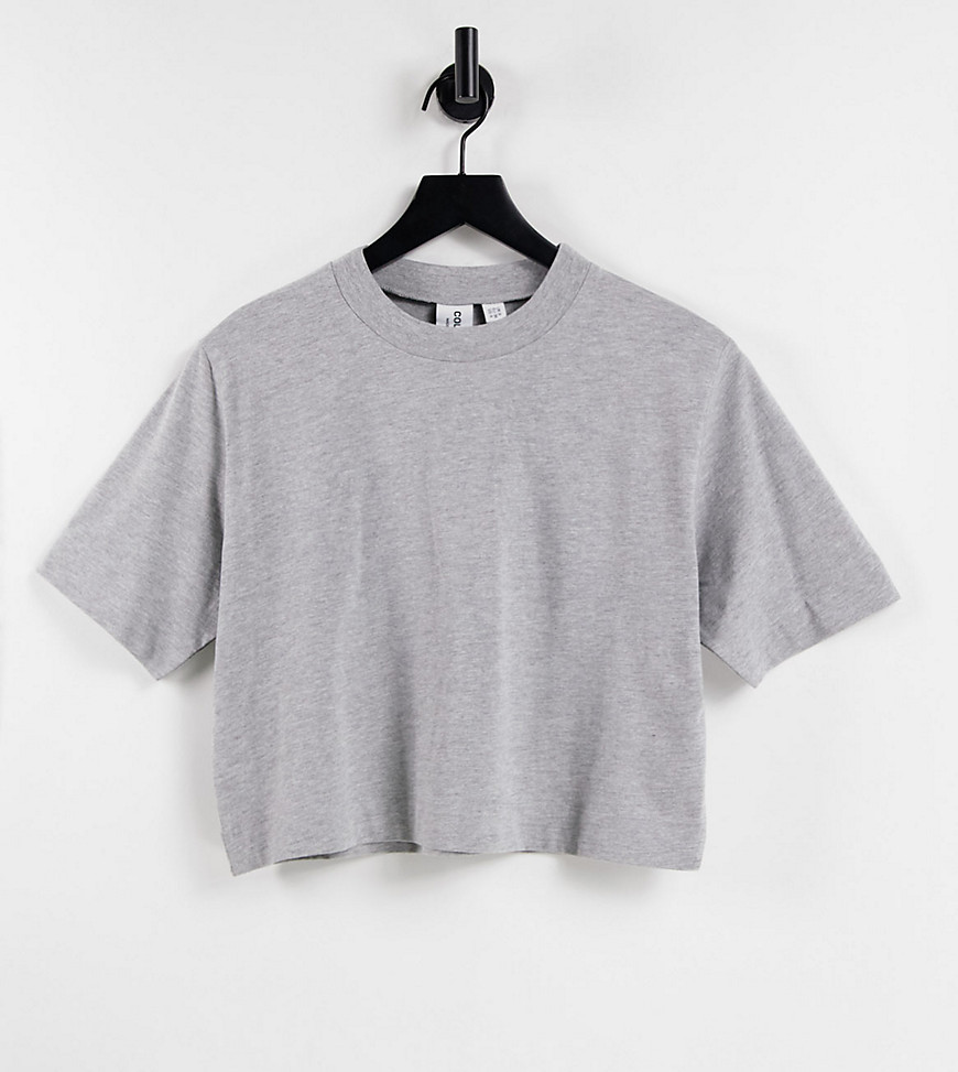 COLLUSION boxy short sleeve t-shirt in grey marl