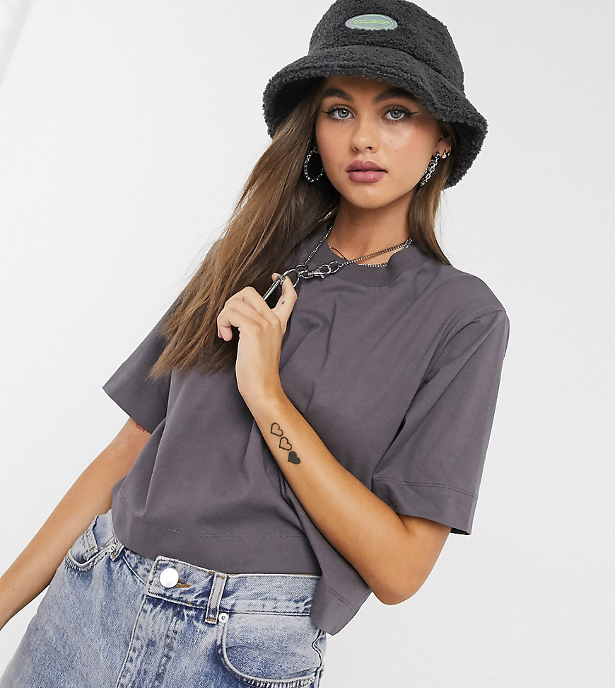 COLLUSION boxy short sleeve t-shirt in grey