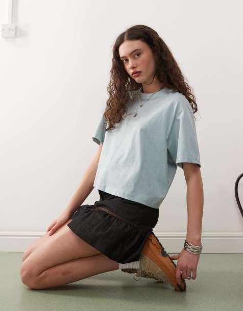 COLLUSION boxy short sleeve t-shirt in ice blue - view 1