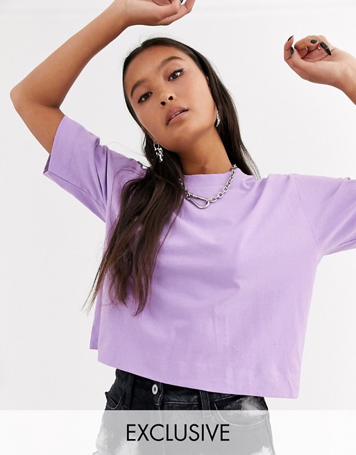 COLLUSION boxy short sleeve t shirt in lilac