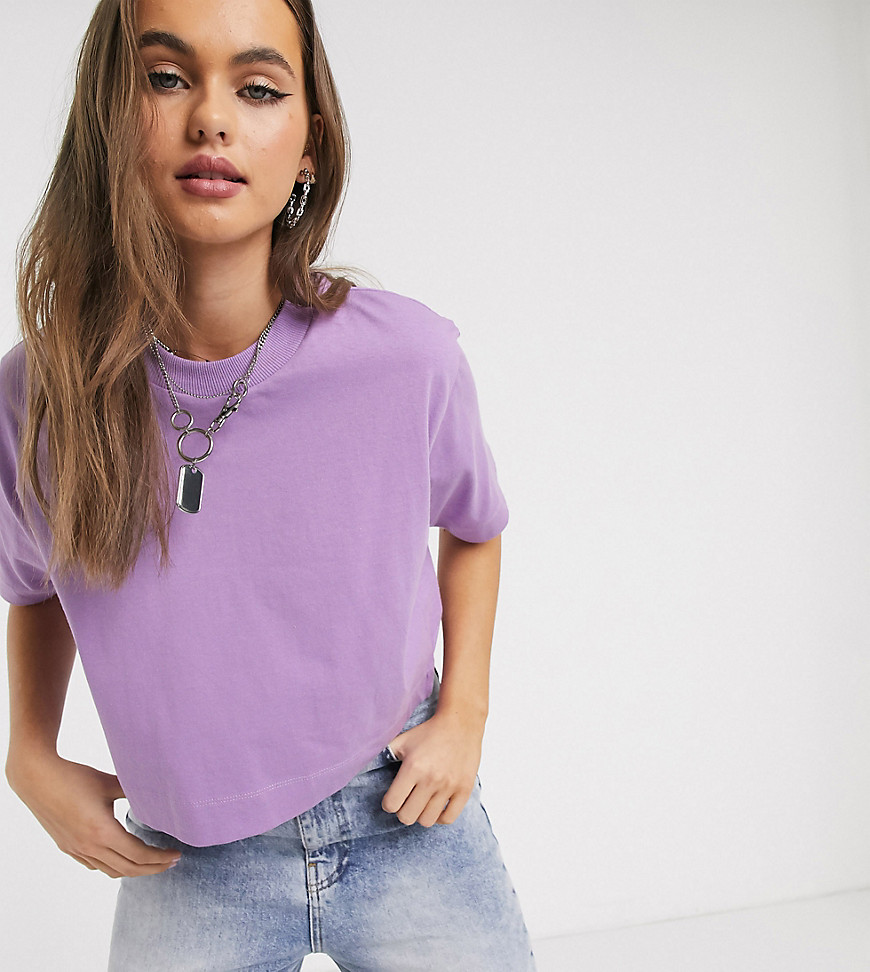 COLLUSION boxy short sleeve t shirt in lilac-Purple