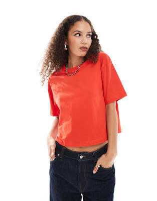 Collusion boxy short sleeve t-shirt in red