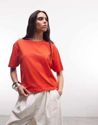 Collusion Boxy Short Sleeve T-shirt In Red