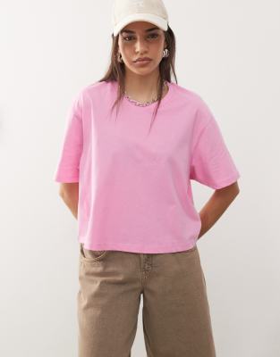 Collusion Boxy Short Sleeve T-shirt In Pink