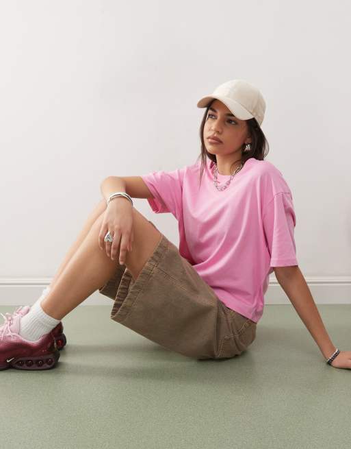 COLLUSION boxy short sleeve t-shirt in soft pink, 3 of 4