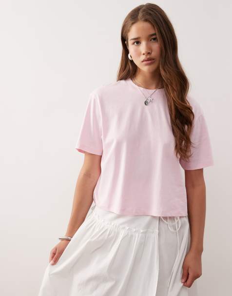 COLLUSION boxy short sleeve t-shirt in soft pink - view 1