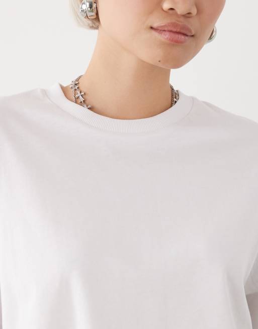 COLLUSION boxy short sleeve t-shirt in white