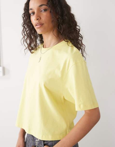 COLLUSION boxy short sleeve t-shirt in yellow - view 1
