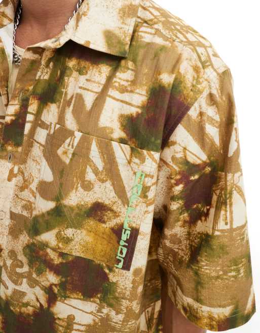 COLLUSION boxy skater shirt with branding detail in graffiti print, 2 of 4
