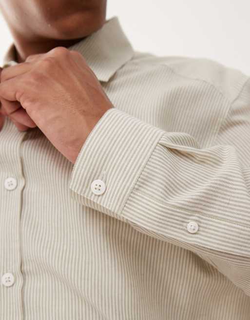 COLLUSION boxy striped shirt in green, 2 of 4