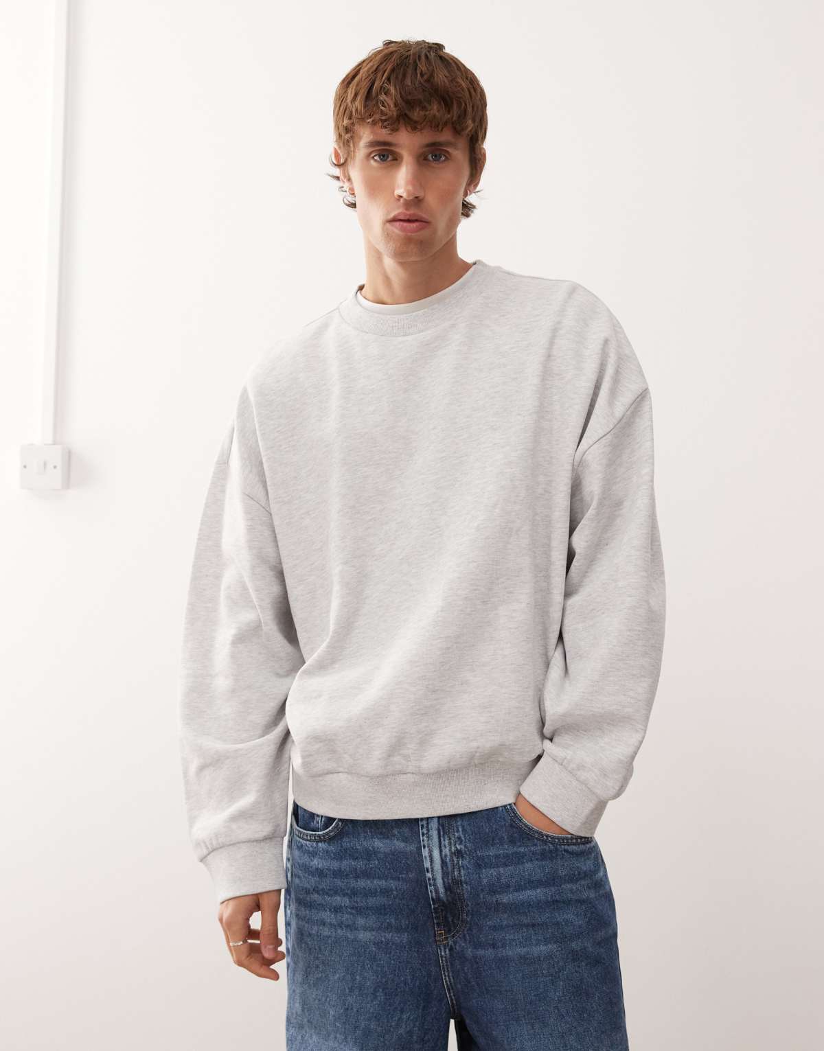 COLLUSION Boxy sweatshirt in grey marl