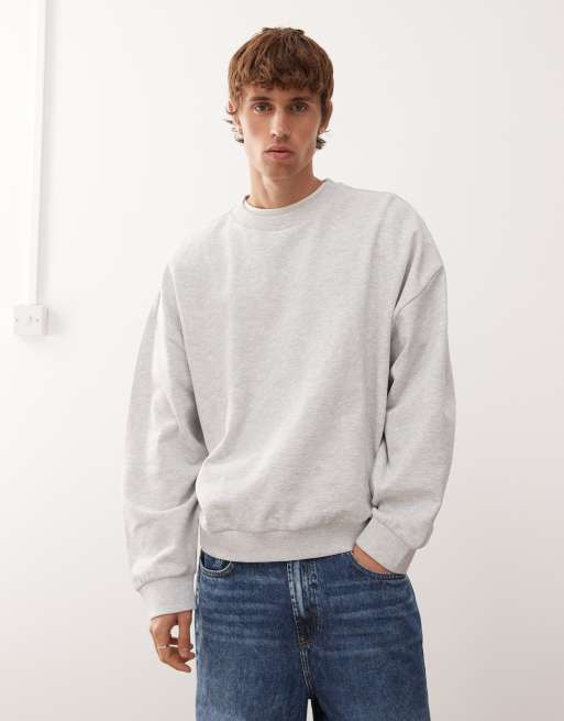COLLUSION boxy sweatshirt in grey marl