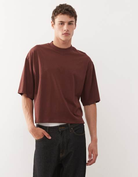 COLLUSION Boxy t-shirt in chocolate brown - view 1