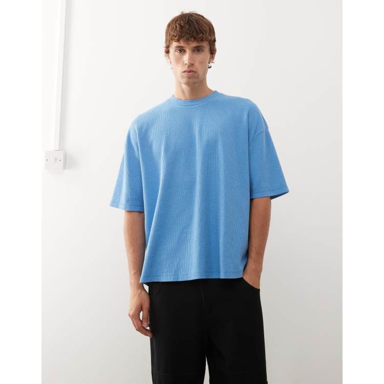 SALSATION　Tshirt with split　S　Light blue COLLUSION boxy T-shirt in washed blue | ASOS
