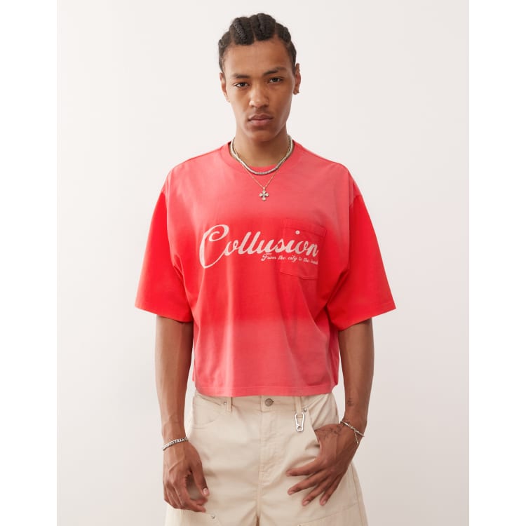 COLLUSION boxy t-shirt in washed pink | ASOS