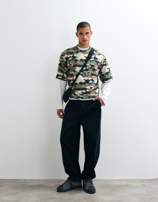 COLLUSION boxy tee in camo, 2 of 5