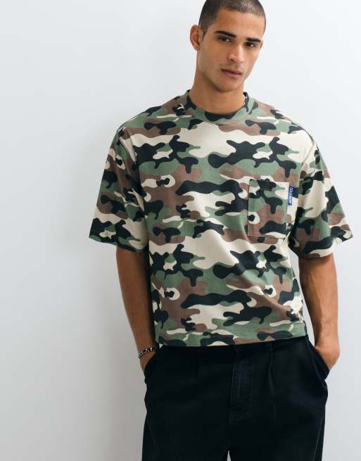 COLLUSION boxy tee in camo, 4 of 5