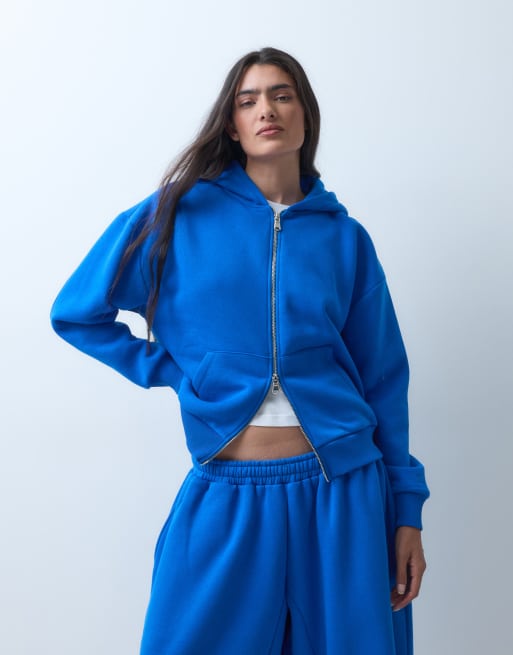 COLLUSION XL Baggy jogger and hoodie co-ord in blue, 3 of 3