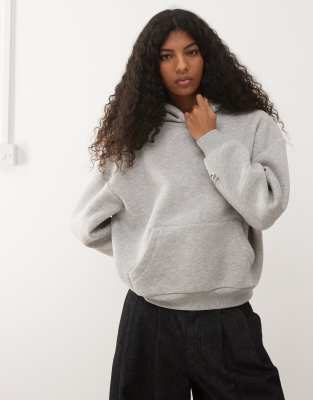 Collusion Boxy Zip Up Hoodie In Gray