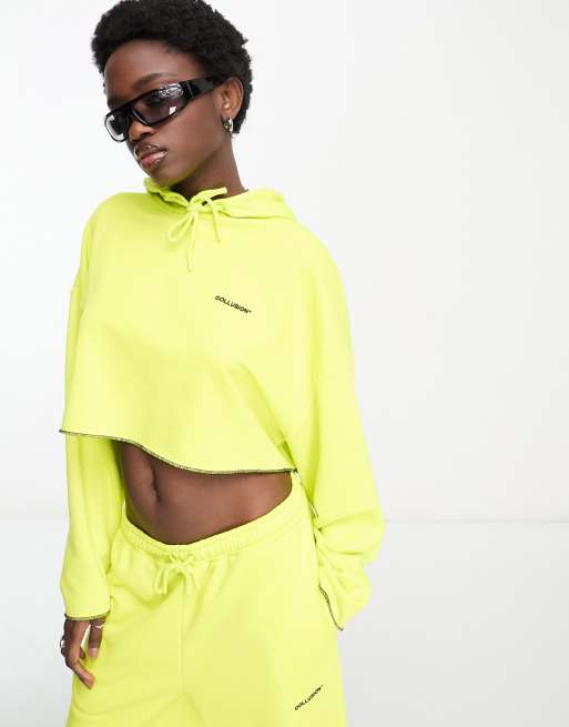 Drawstring waist cropped cheap hoodie