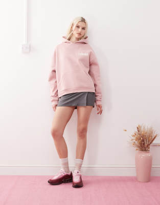 branded hoodie in light pink - part of a set