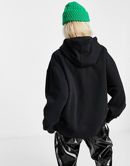 COLLUSION branded oversized hoodie in black 