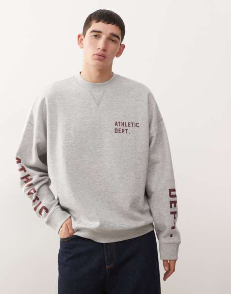 COLLUSION branded sweatshirt with back and front prints in heather gray - view 1