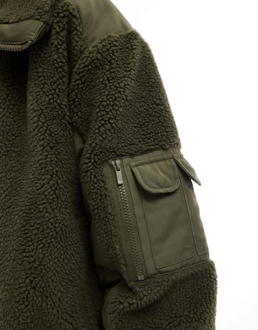 COLLUSION – Brązowa kurtka pilotka z kontrastowymi wstawkami, 4 z 4