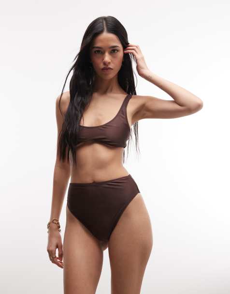 COLLUSION - Brun cropped bikinitop - view 1