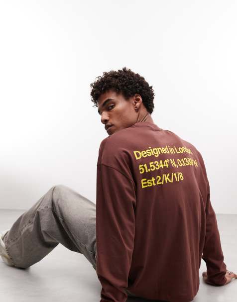 COLLUSION – Brun t-shirt med gul logga - view 1