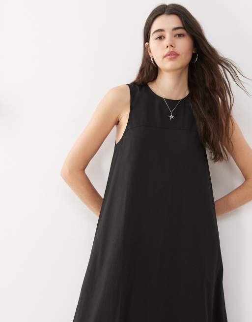 COLLUSION bubble hem maxi dress in black, 4 of 4