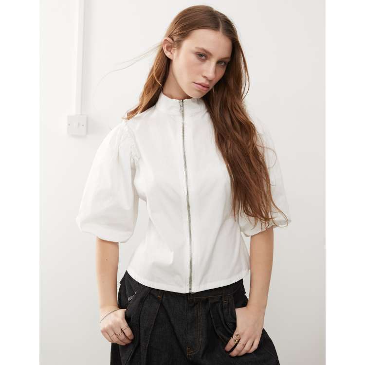 Shirring Puff Sleeve Topホワイトprankproject JJ1432T_WHITE_001.jpg?crop=