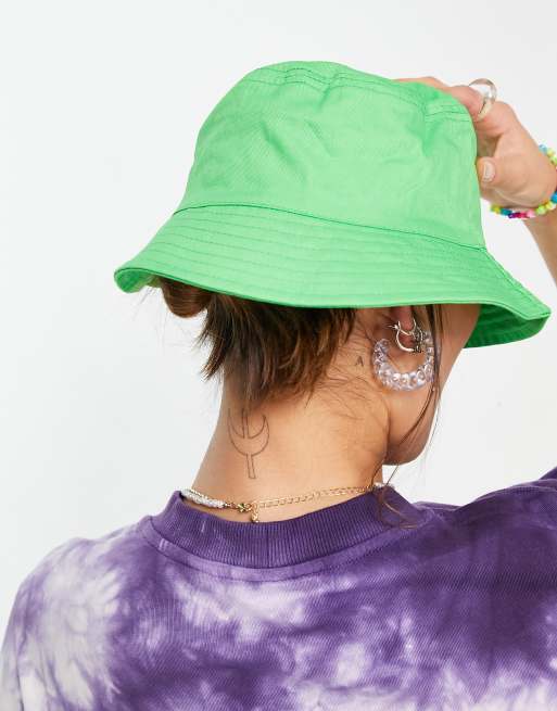 Bright green store bucket hat