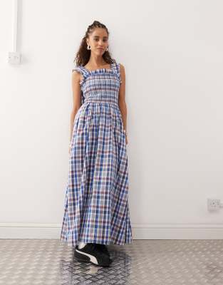 COLLUSION - Bunt kariertes Maxikleid