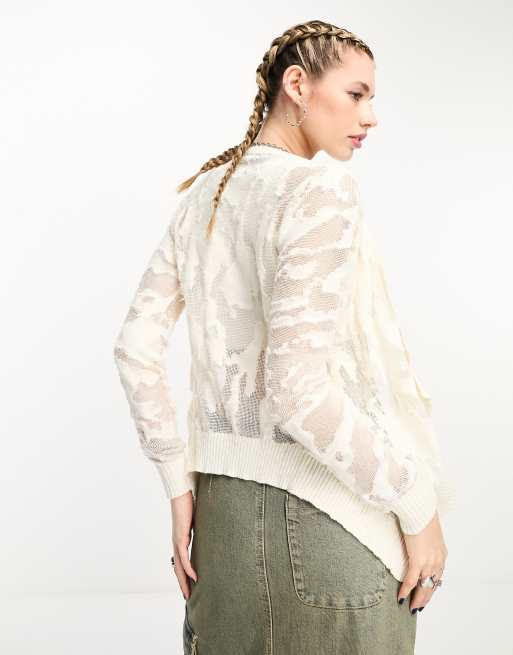 White waterfall outlet cardigan