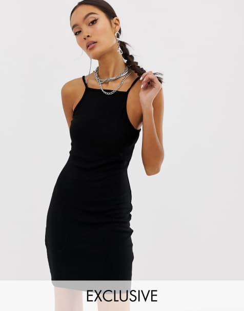 COLLUSION cami dress in black